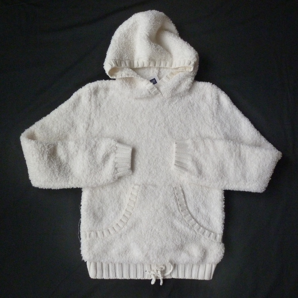 Gap ivory fleece hoodie NWT L (10)